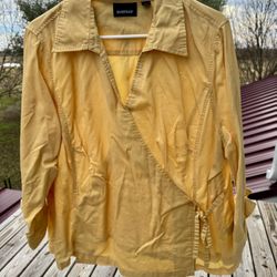 Blouse Avenue Women’s V-Neck Crossover Yellow Top Size 22/24