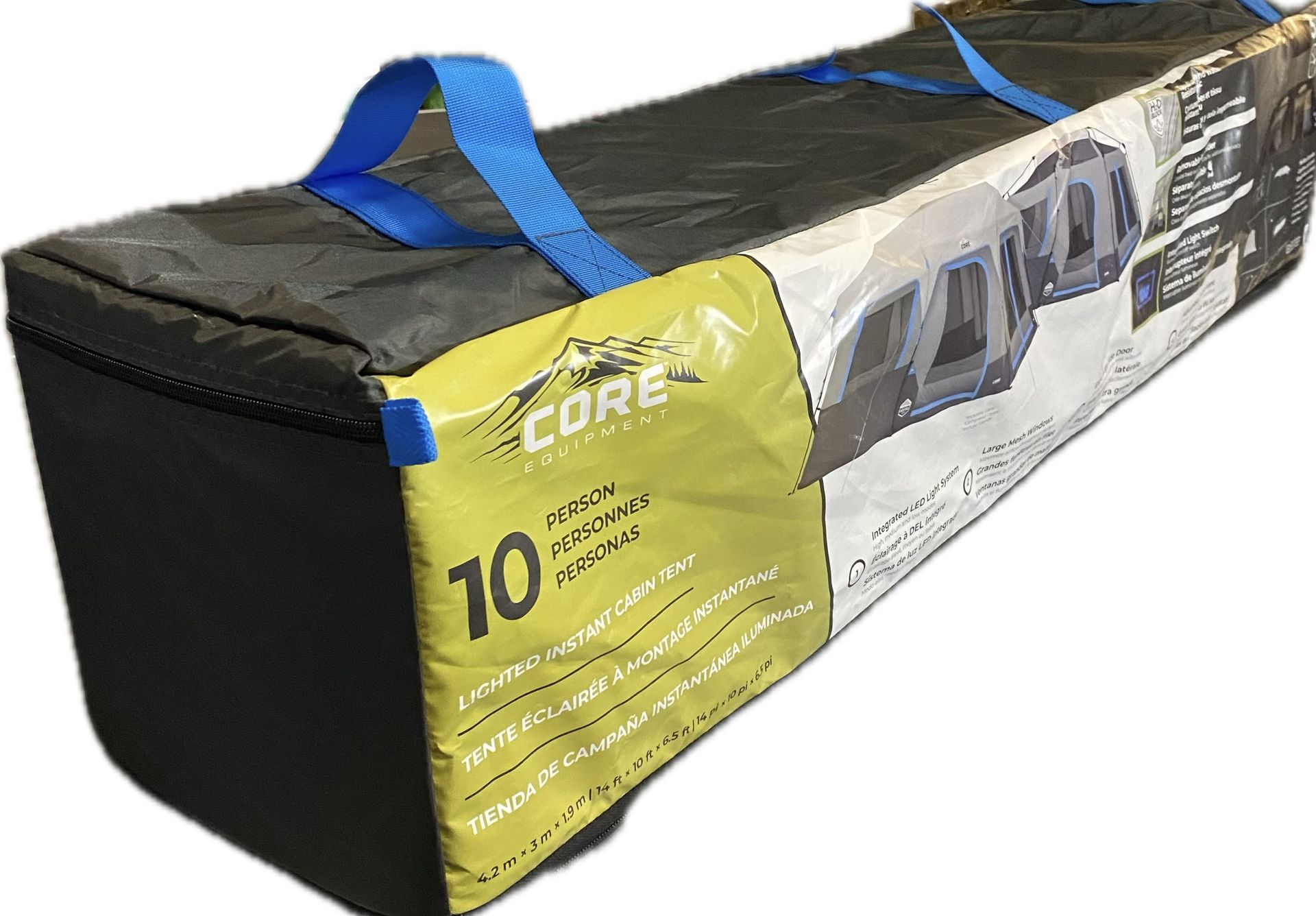 CORE 10 person Built-In LED Lighted Instant Cabin Tent 2 Minute Set Up 1819504