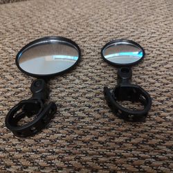 2 PC. BIKE MIRROR.  3" AND 2" MIRROR.  MIRROR MOVES FRONT TO BACK AND SIDE TO SIDE.  BOTH FOR $6. NEW. PICKUP ONLY.