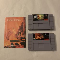 2x Games: Lion King and Timon & Pumbas Super Nintendo (SNES) | Tested