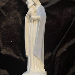 Pale Blue & White Madonna & Child 10” Porcelain