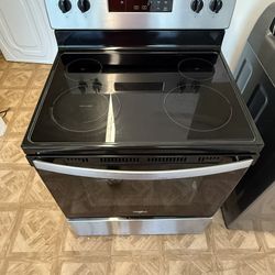 WHIRLPOOL GLASS TOP STOVE STAINLESS STEEL.