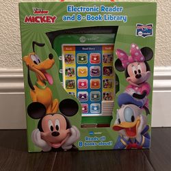 New Mickey Mouse Electronic Reader and 8 Book Library