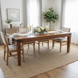 Farmhouse Solid Wood Table For 6-8 Seaters 