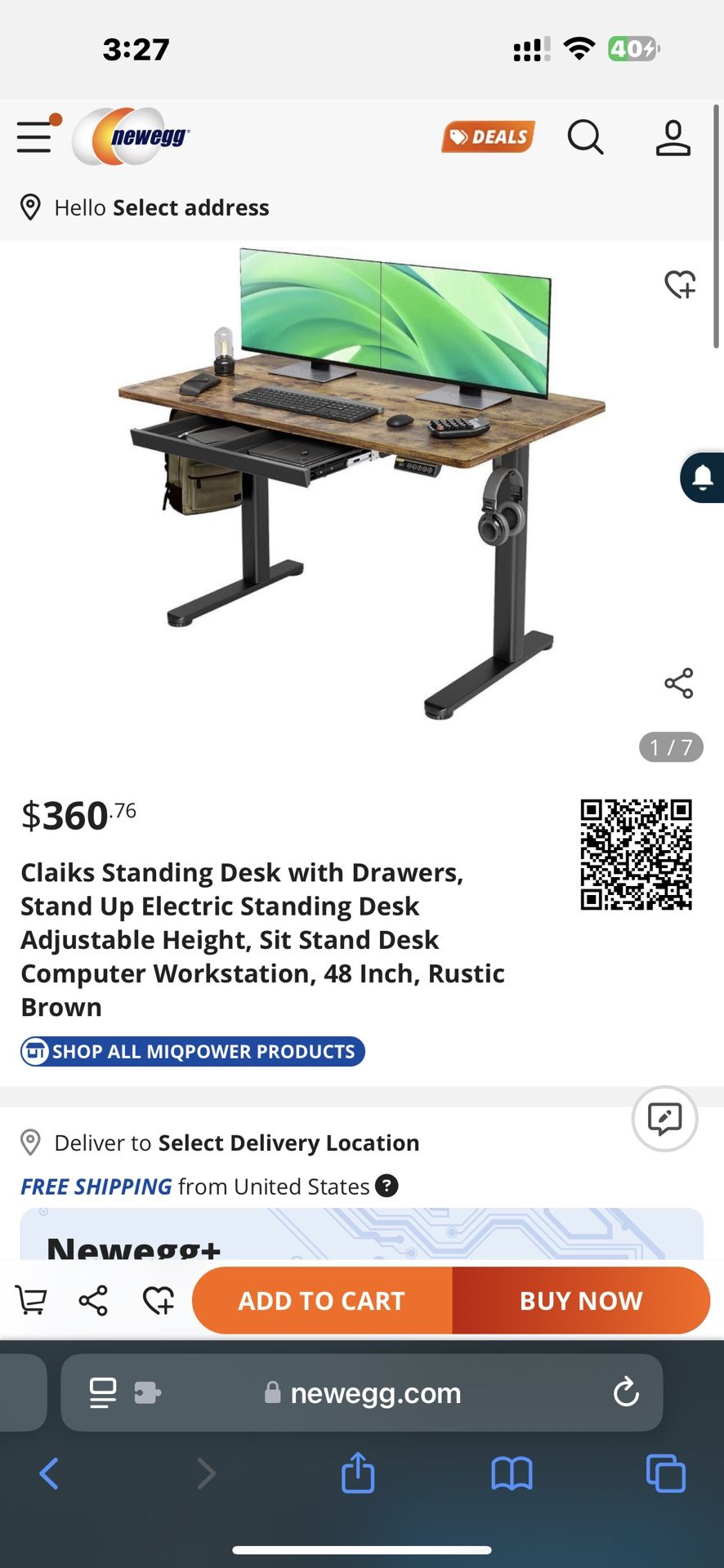 Standing Desk with Drawers, Stand Up Electric Standing Desk