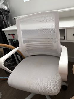 White Mesh Office Chair with Lumbar Support