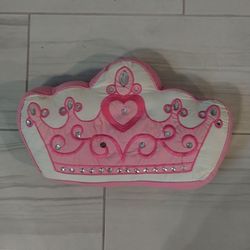 pink princess crown pillow plush