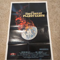 VINTAGE LATE GREAT PLANET EARTH! '79 ORSON WELLES CULT CLASSIC WINDOW FILM POSTER