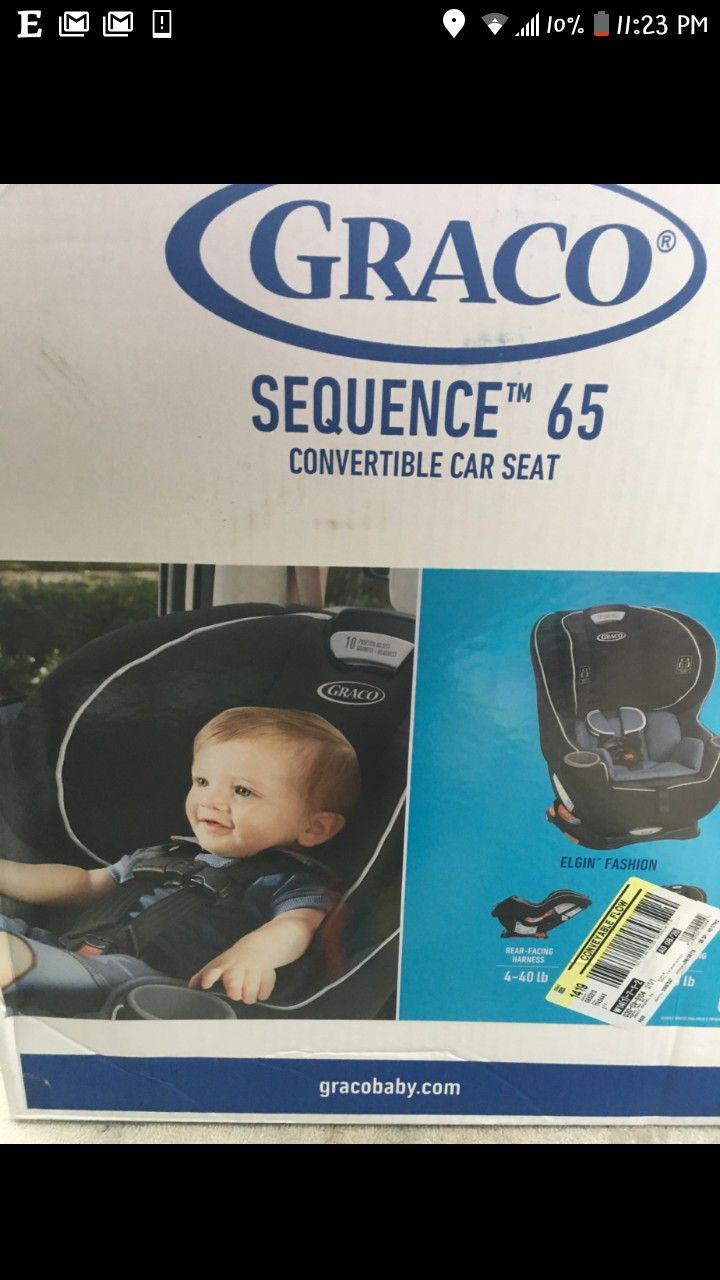 Graco sequence 65 convertible car seat.