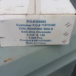 Coil Roofing Nails 1-1/4" X .120 38 COILS LEFT IN BOX