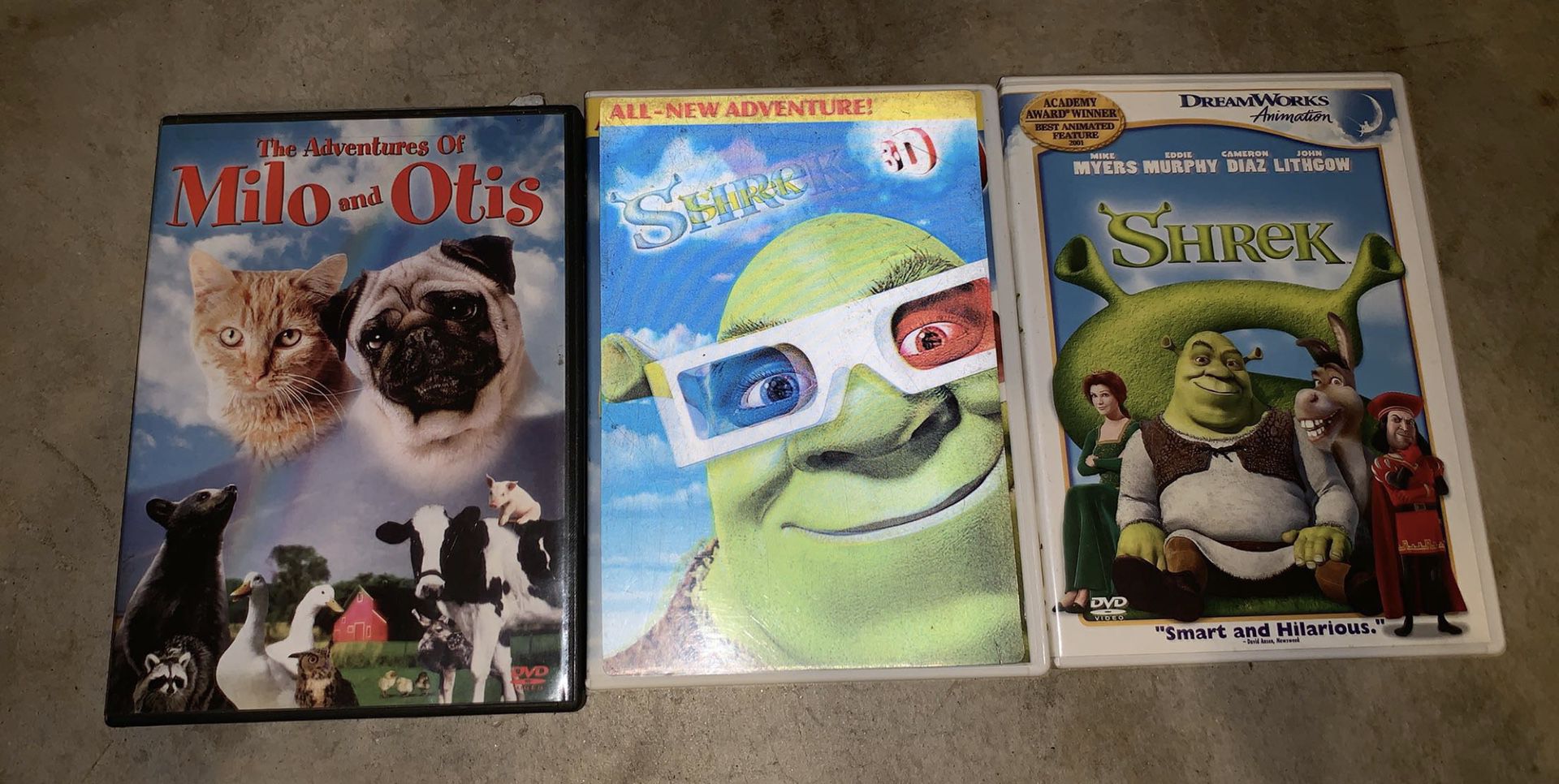 Shrek and milo and Otis movies