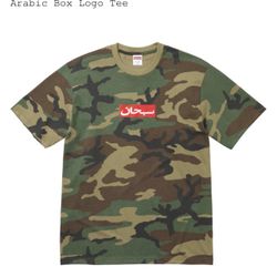 Supreme Woodland Camo Arabic Box Logo Tee (SS26) size Large