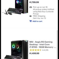 Msi Gaming Pc i7 (second Pc In Picture)