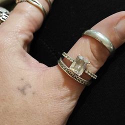 Sterling Rings And Diamonds (Real,).  1 3/4 Karat