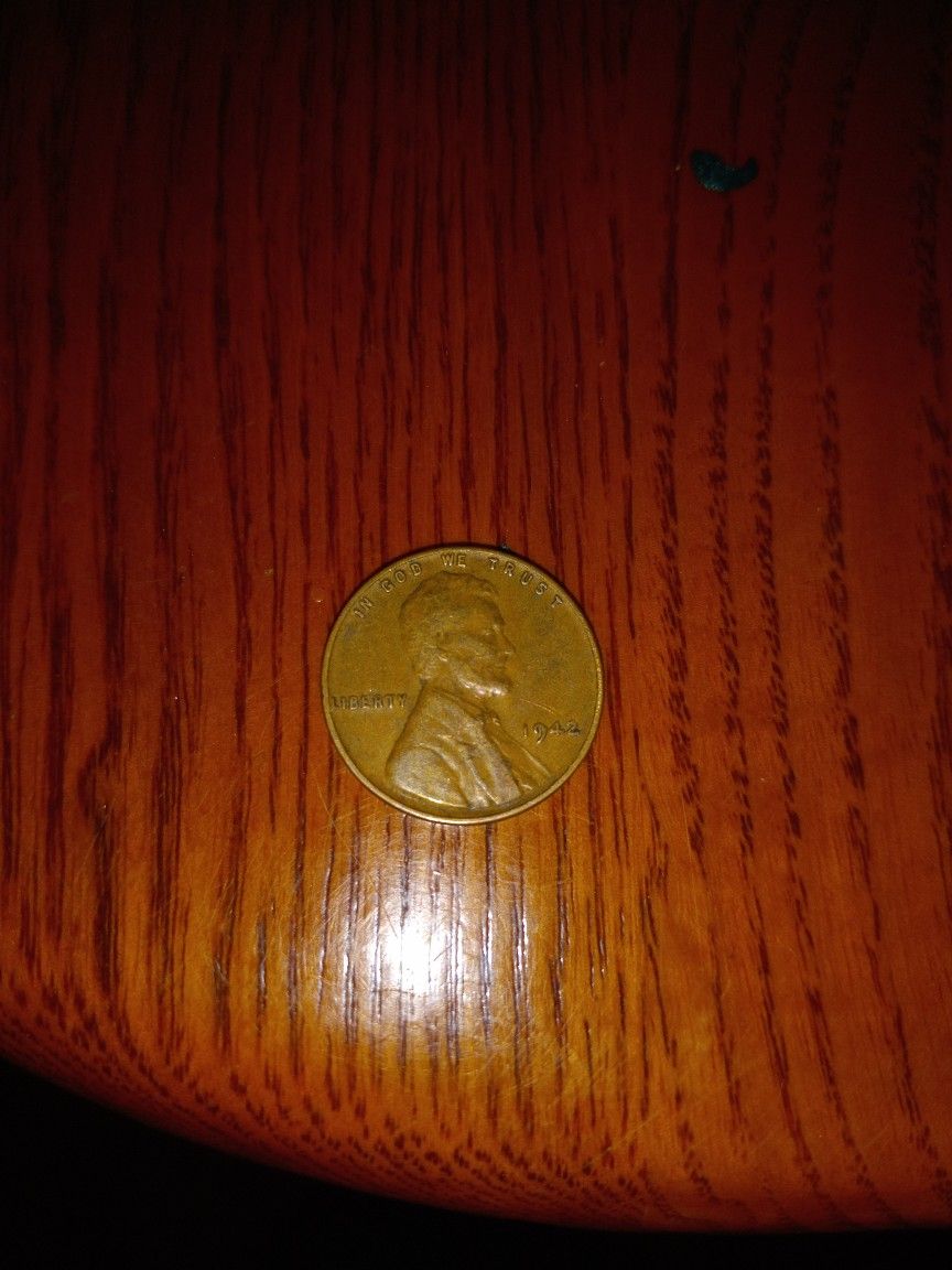 1942 wheat penny no mark good condition
