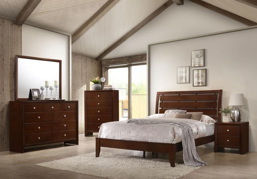 Four Piece Queen Bedroom Set Queen Bed Frame Dresser And Mirror And Nightstand
