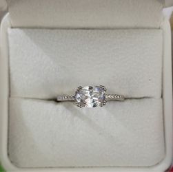 Silver Solitaire Ring with Clear Stone
