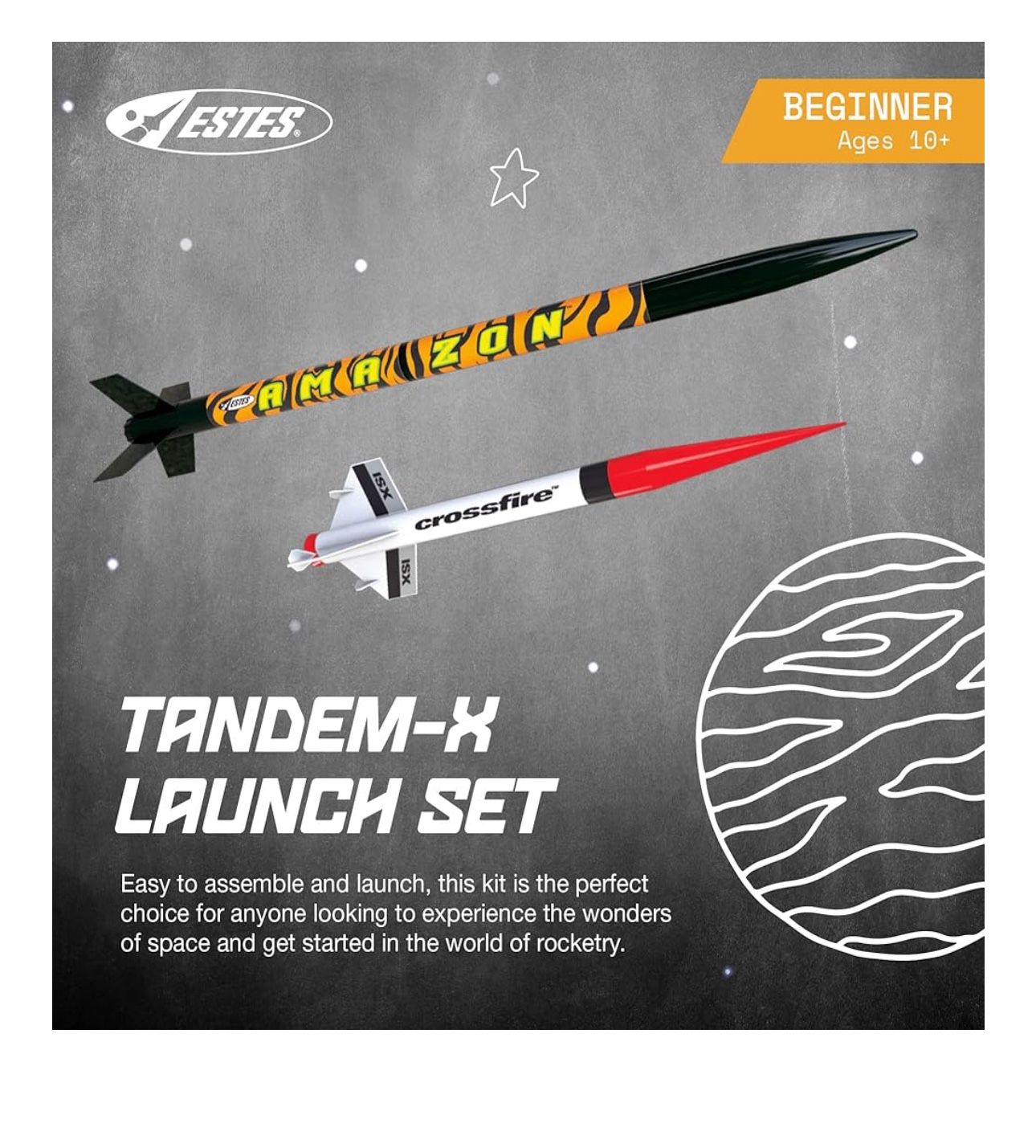 Estes Tandem-X Launch Set (Amazon and Crossfire ISX) Orange, 30 inches