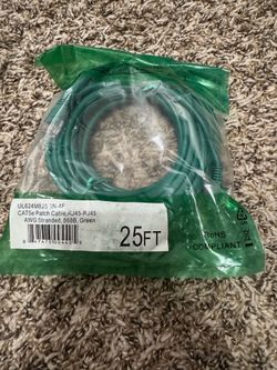 25ft CAT5e Ethernet Patch Cable RJ45 to RJ45 Green Network LAN Internet Cable