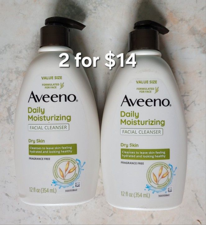 Aveeno Facial Cleanser 2 For $14