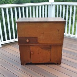 Antique Primitive Lift Top Dough Box/Dry Sink with Drawer + Cabinet