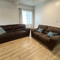 Ashley Brown Couch and Love Seat 