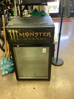 Used Monster Energy Mini Refrigerator (missing shelves) 15777-381