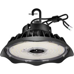 New in box High Bay Light, 240W 30000LM 1-10V Dimmable 5000K Commercial Fixture for Warehouse Mall Workshop, 4.92ft Cable with US Hook UL/DLC Approved