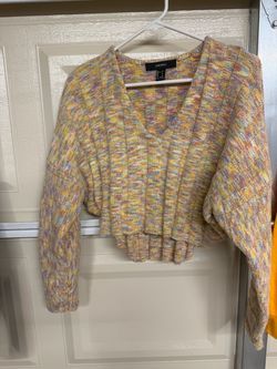 Forever 21 Cropped Space-Dye Knit Sweater