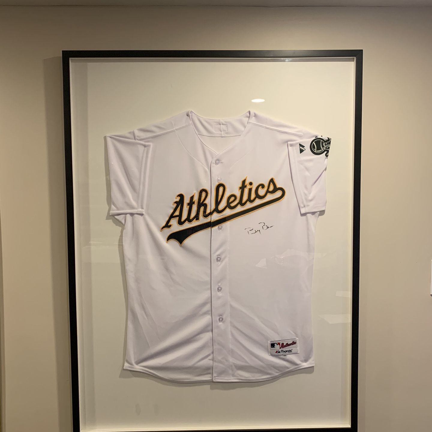 BILLY BEANE SIGNED OAKLAND ATHLETICS HOME JERSEY