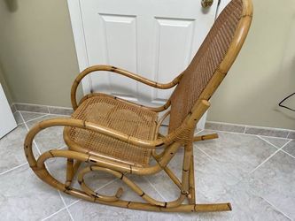 Mid-Century Modern Rattan Rocking Chair