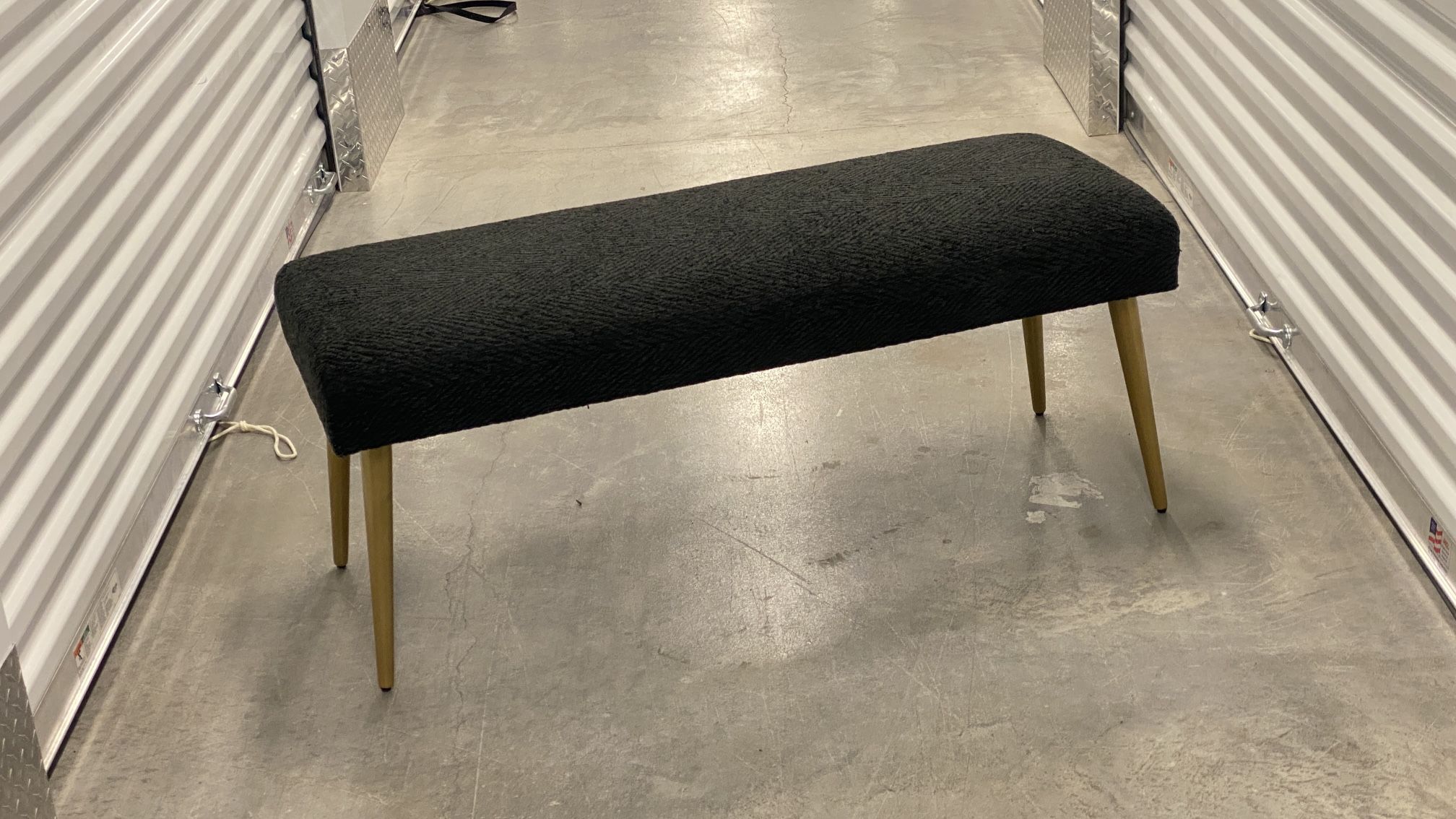 Home Goods- Modern Charcoal Colored Bench – Mid-Century Style