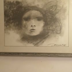 1994  Original Charcoal Portrait  artist  Ramon  Orlina