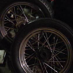 Pair Of 16" Harley Rims And Tires
