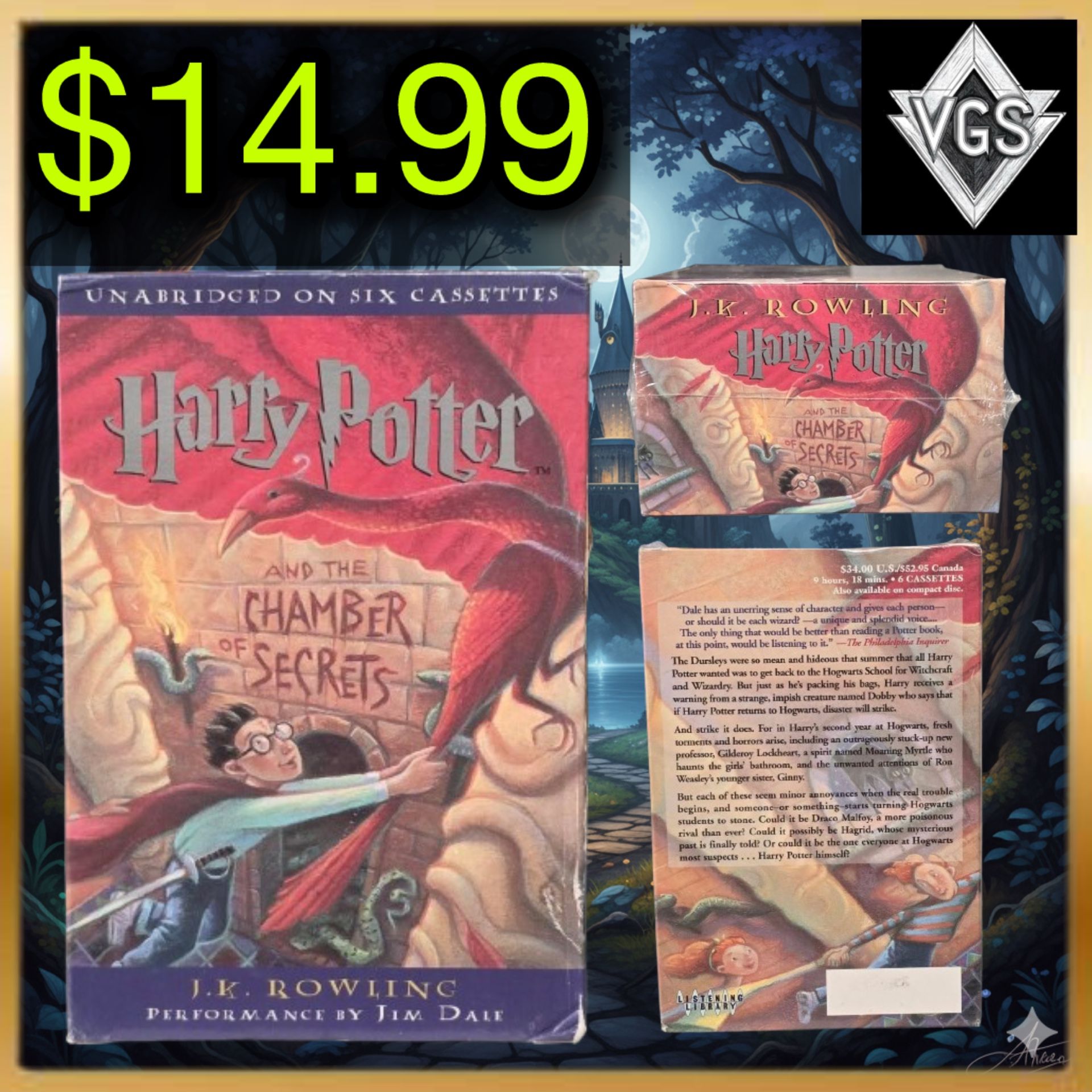 *SEALED* Harry Potter and The Chamber of Secrets Audio Cassette 