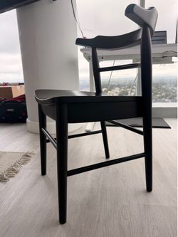 Set of 4 Black Wood Dining Chairs – $150