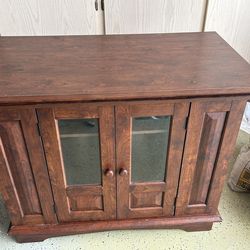 Sturdy wooden cabinet with glass doors REDUCED to $40