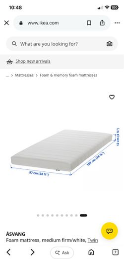 IKEA foam twin mattress with removable cover