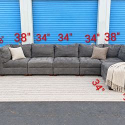 Thomasville Gray Modular Sectional Couch Sofa