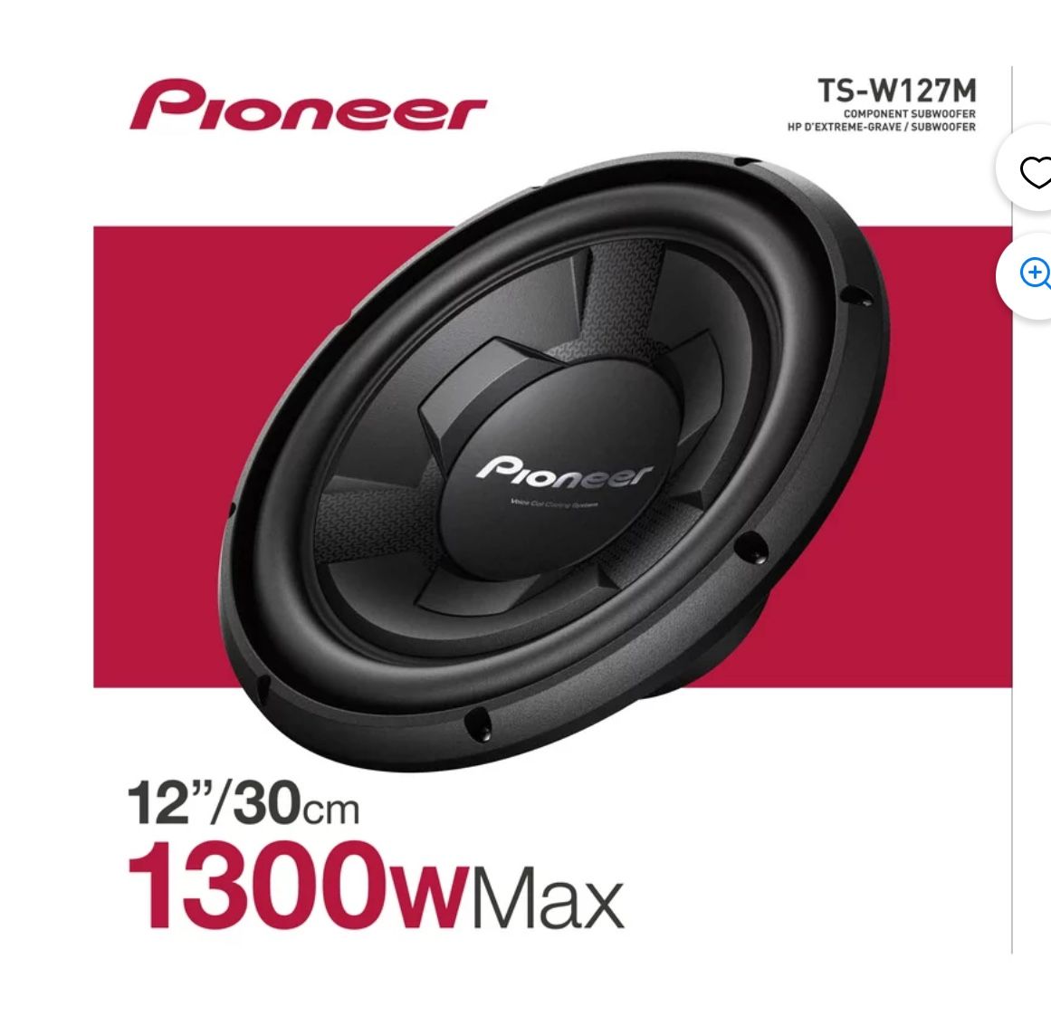 Two 1300w 12” Pioneer Speakers