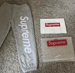 Supreme Grey Sweatpants with Box Logo