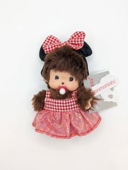 Viral “Punch” monkey  Monchhichi Doll with Pacifier and Dress New with tags