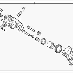 Genuine Mitsubishi OEM Left Rear Caliper Assy - New
