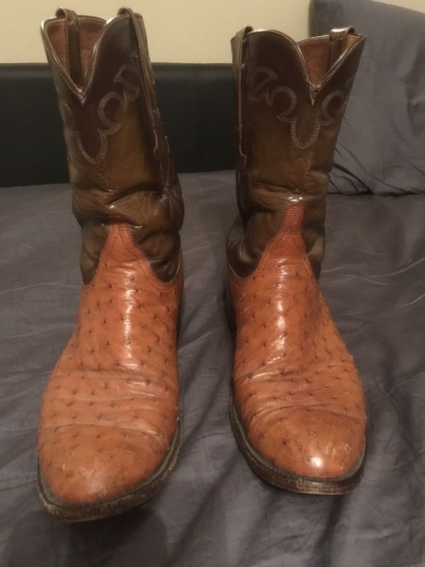 Lucchese Ostrich & Hunac Orlite Boots men boots size 10