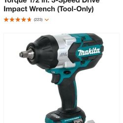 MAKITA High Torque Impact  Wrench Set With 6.0Ah  Battery 