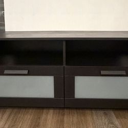 Black TV Stand With Two Drawers 