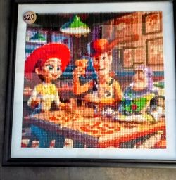 Toy story pizza night diamond painting framed whatmost