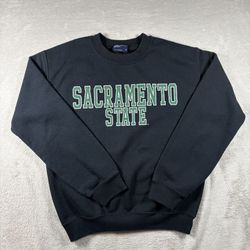 Vintage Sacramento State University Sweatshirt Men’s Size S Black Y2K #1524