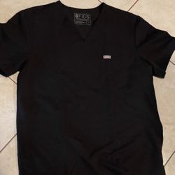 Figs Scrub Top Black