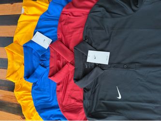 Nike Dri-FIT Golf Polos  Size(L)– Lot of 4 (Yellow, Blue, Red, Black)